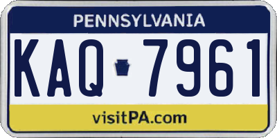 PA license plate KAQ7961