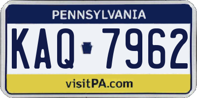 PA license plate KAQ7962