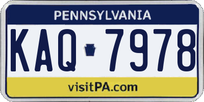 PA license plate KAQ7978