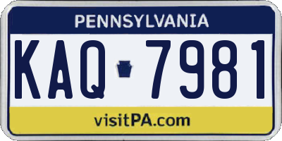 PA license plate KAQ7981