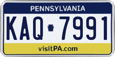 PA license plate KAQ7991