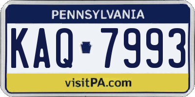 PA license plate KAQ7993