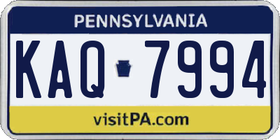 PA license plate KAQ7994