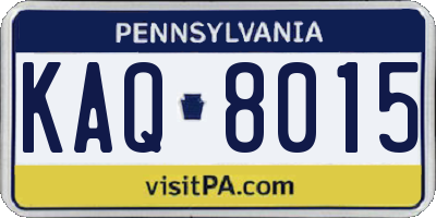 PA license plate KAQ8015
