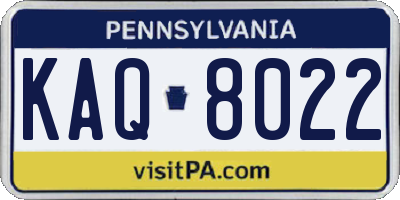 PA license plate KAQ8022