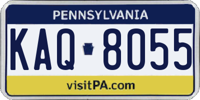 PA license plate KAQ8055