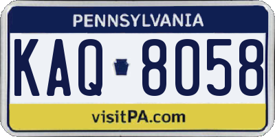 PA license plate KAQ8058