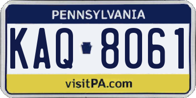 PA license plate KAQ8061