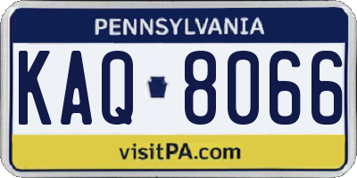 PA license plate KAQ8066