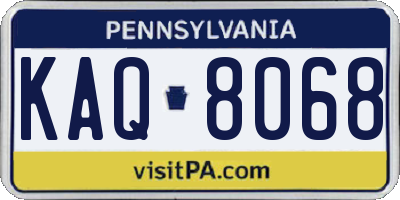 PA license plate KAQ8068