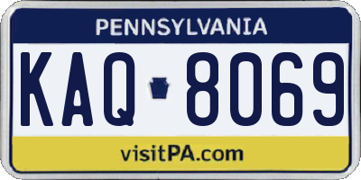 PA license plate KAQ8069
