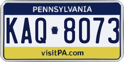 PA license plate KAQ8073
