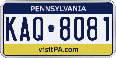 PA license plate KAQ8081