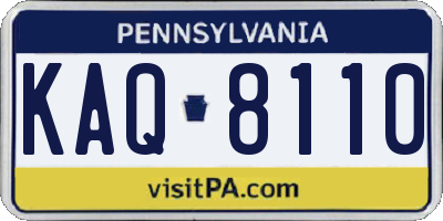 PA license plate KAQ8110