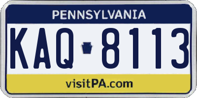 PA license plate KAQ8113