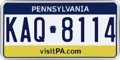 PA license plate KAQ8114