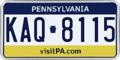 PA license plate KAQ8115