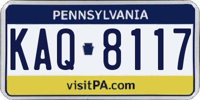 PA license plate KAQ8117