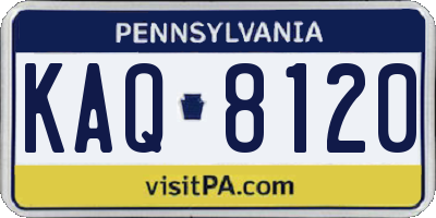 PA license plate KAQ8120