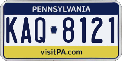 PA license plate KAQ8121
