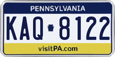 PA license plate KAQ8122