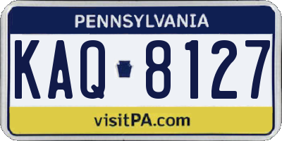 PA license plate KAQ8127