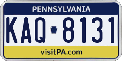 PA license plate KAQ8131