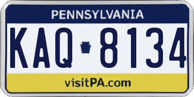 PA license plate KAQ8134