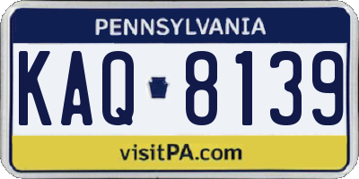 PA license plate KAQ8139
