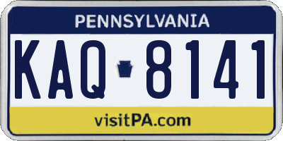 PA license plate KAQ8141
