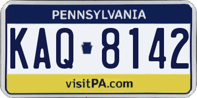 PA license plate KAQ8142