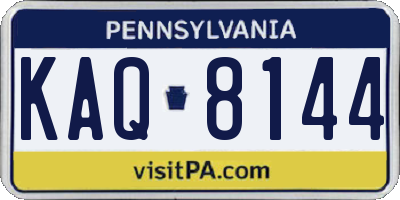 PA license plate KAQ8144