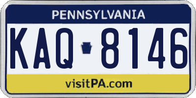 PA license plate KAQ8146