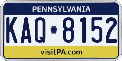 PA license plate KAQ8152
