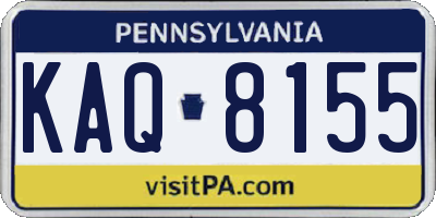 PA license plate KAQ8155