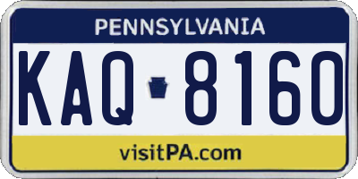 PA license plate KAQ8160