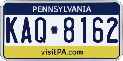PA license plate KAQ8162