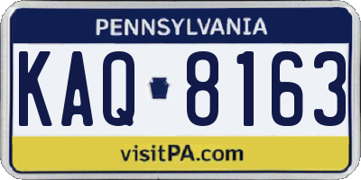 PA license plate KAQ8163