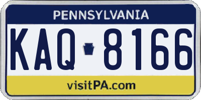 PA license plate KAQ8166
