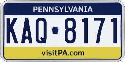 PA license plate KAQ8171