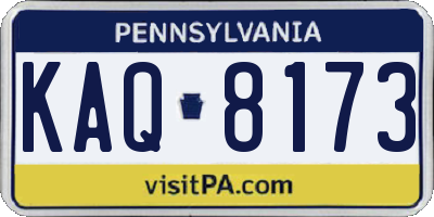 PA license plate KAQ8173