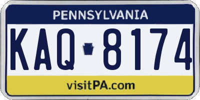 PA license plate KAQ8174