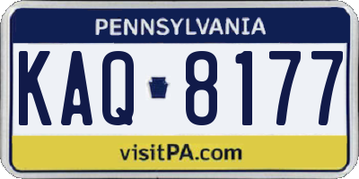 PA license plate KAQ8177