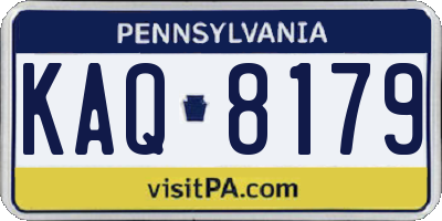 PA license plate KAQ8179
