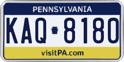 PA license plate KAQ8180