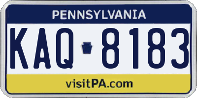 PA license plate KAQ8183