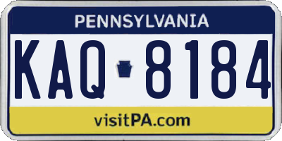 PA license plate KAQ8184