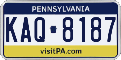 PA license plate KAQ8187