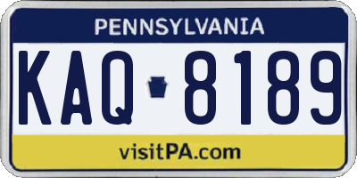 PA license plate KAQ8189