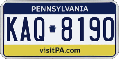 PA license plate KAQ8190